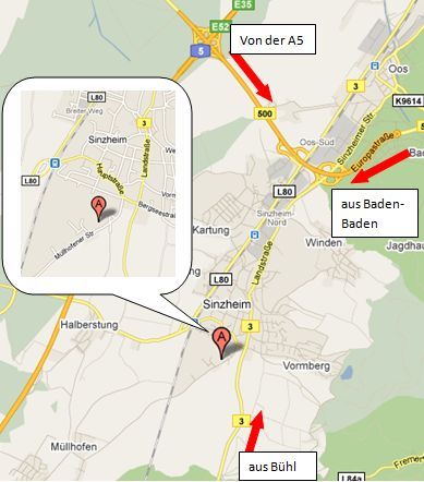 Anfahrtsskizze / OpenStreetMap